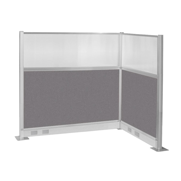 Versare Pre-Configured Hush Panel Electric Cubicle (L Shape) 6' x 4' w/ Window Slate Fabric 1859415 - main